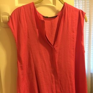 Zara pink and white polka dot top, Medium